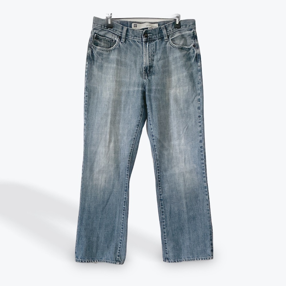 Gap Straight Fit Jeans Mens 33x30 Light Wash 100% Cotton Vintage‎ Y2K 2006 Blue